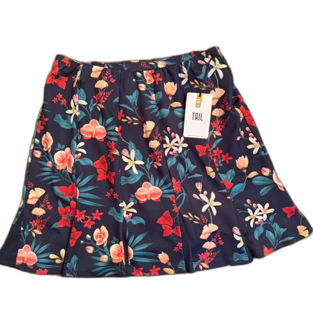 NWT Tail Ritzy Golf Tennis Skort Orchid Key Floral Navy UPF 50 Size Small
